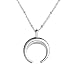 Produktbild Amoyl Halskette Anhänger Mond Muster Damen Stilvolle Silber Gold Kette Halbmond Halskette Geschenk (Silber)