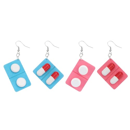 Holibanna Boucles D'Oreilles En Bois Capsule Accessoires Créatifs De Planche De Médicaments Cadeau Unique Pour Femmes Idéal Pour Cosplay Et Fêtes - 5.0 * 2.5 * 1.0Cm