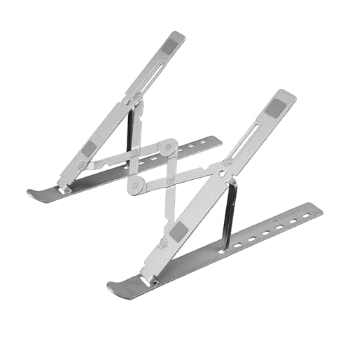 Image of Zebronics NS2000 Plus Laptop Stand, Supports Up to 17-Inch Laptops, 5kg Load Capacity, 7-Level Adjustable Height, Ergonomic Foldable Design, Anti-Slip Silicone Pads (Silver)