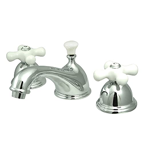 Buy 1 get 1 Kingston Brass KS3961PX Restoration Widespread Lavatory Faucet with Porcelain Cross Handle, Polished Chrome,8-Inch Adjustable Center Buy 1 get 1 Kingston Brass KS3961PX Restoration Widespread Lavatory Faucet with Porcelain Cross Handle, Polished Chrome,8-Inch Adjustable Center
