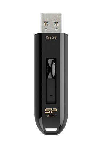 Silicon Power 128GB Blaze B21 USB3.1 Flash Drive Black w/Sliding USB Connector