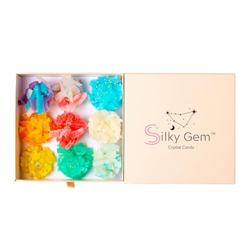 SILKY GEM - Edible Crystal Candy, 8-10 Clusters, Multi Flavor, Kohakutou, Edible Gem, Vegan, Gluten Free, ASMR