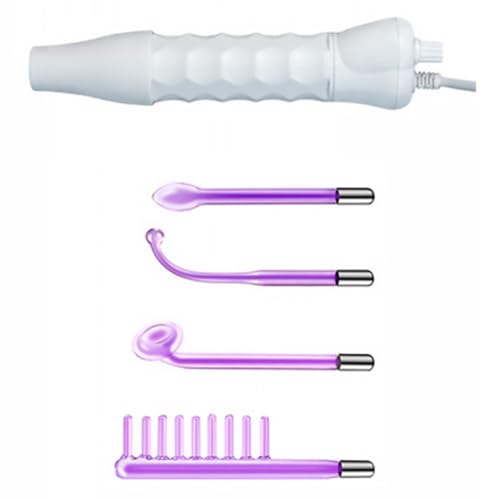 Genérico Máquina de Alta Frecuencia Facial Portátil de Acero Inoxidable, Masajeador de Tubo de Vidrio para Reafirmación y Antiarrugas, Dispositivo de Belleza para Cuidado Piel Enchufe