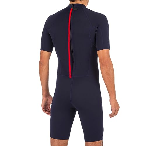 Image of Olaian 100 Men's 1.5mm Neoprene Shorty Surfing Wetsuit - Navy Blue (2XL)