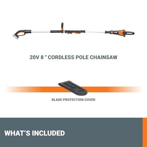 WORX Cordless Pole Saw, 20V 8" Chainsaw, WG349.9 - image 4