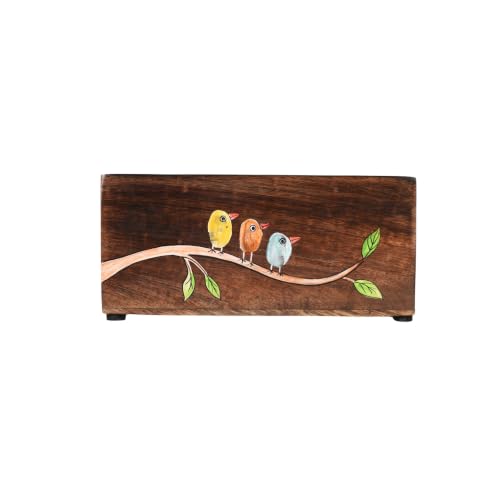 Image of Aakriti Art Creations Handcrafted Mango Wood Cutlery Rack for Kitchen & Dining Table |Wooden Cutlery Holder & Organizer |Dining Table Decoration Items | Kitchen Accessories | Indian Handicraft | Brown