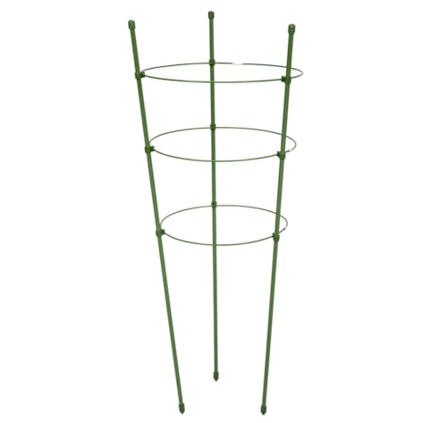 maxpack® Tuteur de Jardin Tour de Concombre Anneaux de Support en Acier Alliage pour Plantes en Pot Grimpantes Tomates Concombre Cage Treillis Robuste (H: 60cm)