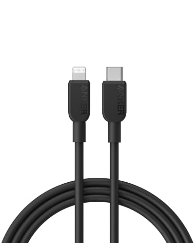 Anker USB C to Lightning Cable 310 iPhone Fast Charger Cable(Black 6ft) MFi Certified Fast Charging for iPhone 14 Plus 14 14 Pro Max 13 13 Pro 12 11 X XS XR (Charger Not Included)