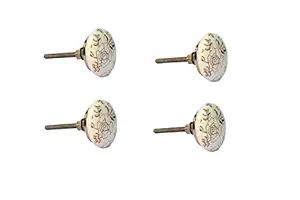 THE HIMALAYA CRAFT Knobs for Drawers - Vintage Assorted Ceramic Drawer Handle Furniture Hardware (4, Rose Golden) -Pack of 4