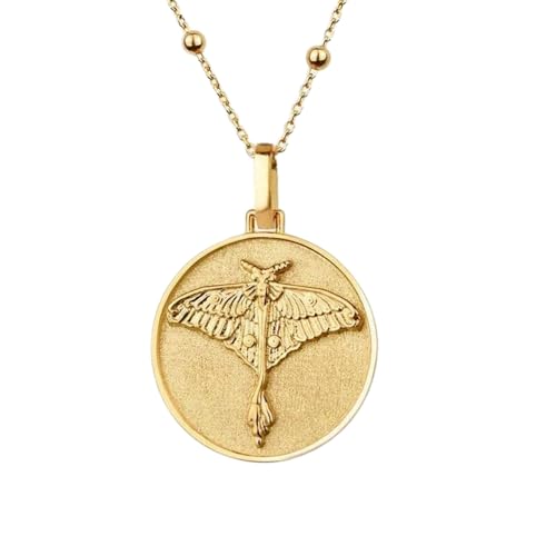 Pendentif papillon lune gravé pour un style bohème