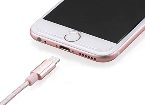 Volts Apple Mfi Certified Nylon Braided Usb Lightning Cable With Aluminum Case And 8-Pin Connector, 3.3 Feet (1 Meter) - Rose Gold #TOP4