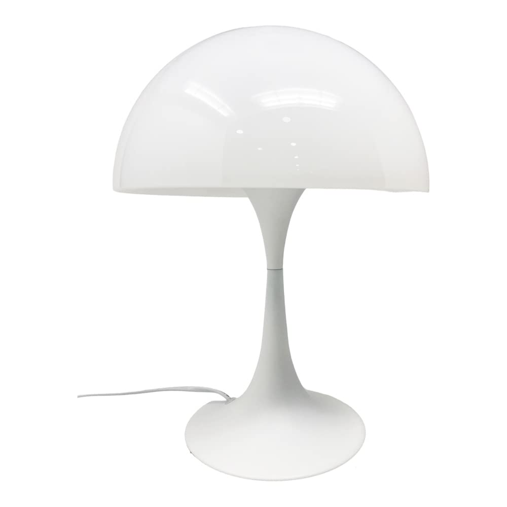 Vetrineinrete® Lume moderno bianco abat jour attacco E27 lampada da tavolo scrivania lumetto