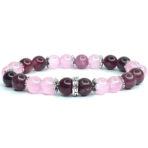 Bracelet Anti-Anxiété Quartz Rose & Grenat – Pierres Naturelles Perles de 8mm – Calme & Harmonie – Bijou Énergétique – Cadeau Femme Fille Lithotherapie Anti-Stress bien-être Bijou Tendance à la...