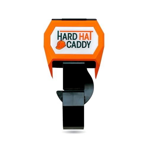 Hard Hat Caddy All in One PPE Organizer with Magnetic Backing Belt Clip & Hook Compatible with Safety Gear Brands Ideal for Construction Utility Line Workers & Miners - Orange