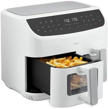 Friteuse à Air Sans Huile, Air Fryer, Double Compartiment 8,5 L, 2700 W 8 Programmes Temperature Reglable Minuterie 99312890