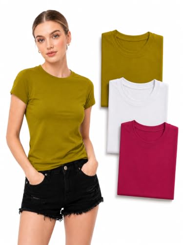 Image of London Hills tops for woman | tshirt for woman | t shirt for womans| tops for women western | western tops for woman's | women t shirt | women tees | gym tshirt for women workout | t shirts Round Neck