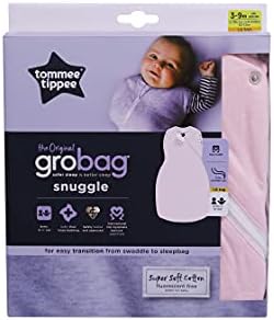Tommee Tippee Baby Sleep Bag, The Original Grobag Snuggle, Soft Cotton-Rich Fabric, 3-9m, 1.0 Tog, Pink Marl