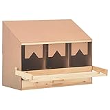 Mit 3 Hauptfächern vidaXL Kiefernholz Massiv Legenest Hühnernest 3 Fächer für große Hühner Legenester Abrolllegenest Abrollnest Abroll-Legenest 72x33x54cm