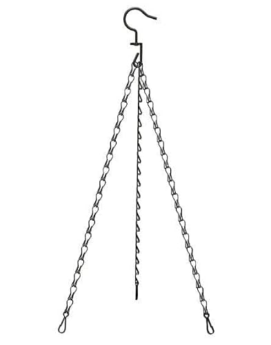 Panacea Replacement Chain with Rotating Swivel Hook - Black Powder Coated Galvanised Steel for 16-18in Hanging Baskets