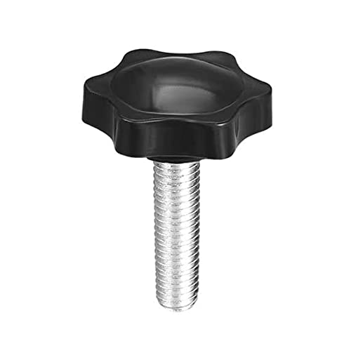 TA-VIGOR Clamping Screw Knob Star Shaped M8 x 30mm, 48mm Dia Plum Hex Shaped Plastic Head Clamping Knob Male Thread Grips