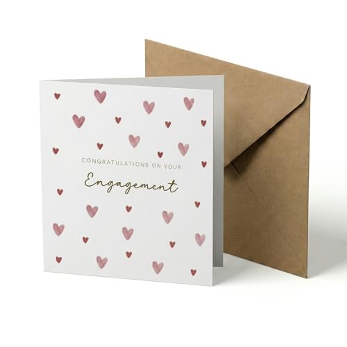 UNMOT Engagement Card for Couples Heart Design 13 x 13 cm