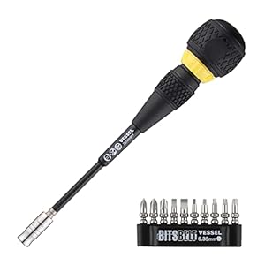 VESSEL – BALL GRIP Ratchet Interchangeable Screwdriver with 10 PC. Bit Set 2200MBH120K01