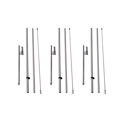 3 Pack of Feather Banner Flutter Flag Telescoping Hardware Sets, 3-Piece 8FT Telescopic Pole Kits with Light Weight Ground Stakes Spikes, Compatible for our 6ft Swooper Windless Flags and Real Estate Flags by FFN (Pack of 3)
