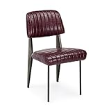 Dimensions : 93 x 71 x 45 cm Decor Space Chaise Nelly avec structure en acier revêtu par poudre époxy pour décoration intérieure 60 x 59 x h 81 cm Lot de 1 Bordeaux Vintage