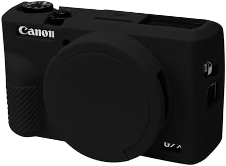 Easy Hood Case for Canon G7 X Mark III Camera,Silicone Cover,Classic Black