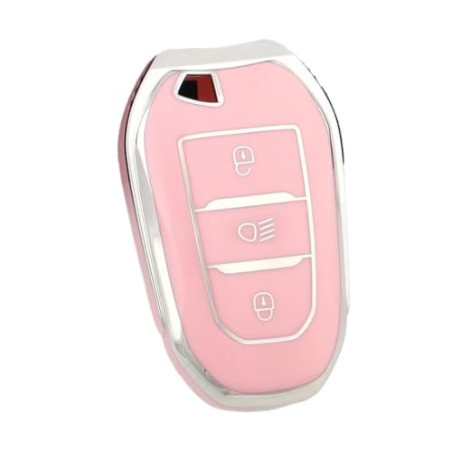 Funda de llave coche Peugeot 308 2008 3008 protector de mando inteligente rosa 1
