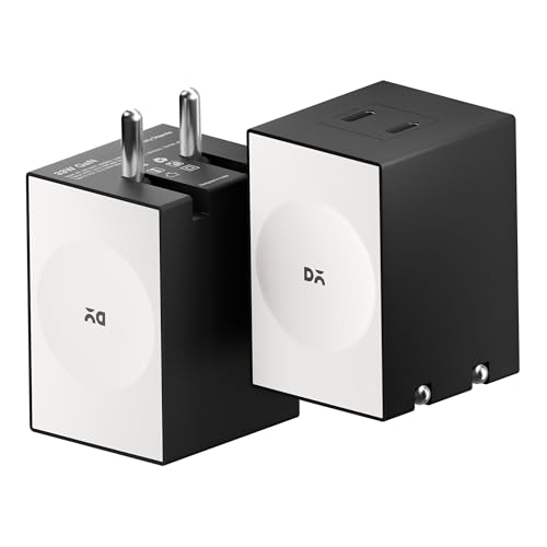 Image of DailyObjects POP 33W Wall Charger Adapter with Foldable Pins|USB-C Dual Port Power Output|Fast Charging|GaN5 Tech|Support iphone 12 13 14 15 16 pro Max, Android,ipad,samsung,oneplus|Lightweight- Black