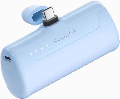 Kuulaa Portable Charger USB C Power Bank 4500mAh Small Portable Phone Charger Android Compact Plug in Battery Pack Portable Compatible with iPhone 15, Samsung Galaxy, Moto, LG, Pixel, Purple
