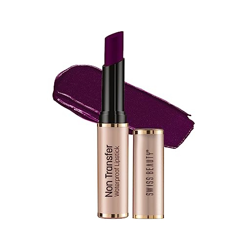 Image of Swiss Beauty Non Tranfer Lipstick Long Stay & Smooth, Purple Villain, 3g (Matte)