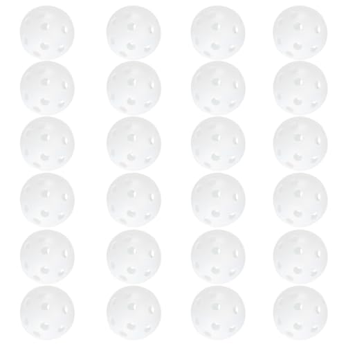 KICHOUSE Balones de Golf para Práctica de Plástico Blanco Agujeros, Paquete de 50 Unidades para Entrenamiento y Juego en Interiores