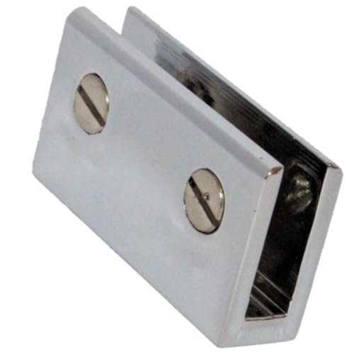Image of RiseOm U Bracket,Glass Mount Bracket of Brass Polished Chrome Finish (6mm U, Pack of 2)