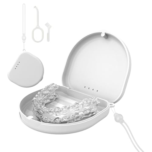 Caja Aparato Dental, Aparatos Dentales Funda Organizador, Caja Ferroso Dentadura Postiza, Desnudo Funda Aparato Dental, Puede Guardar los Aparatos Invisibles, con 2 Herramientas Ortodoncia
