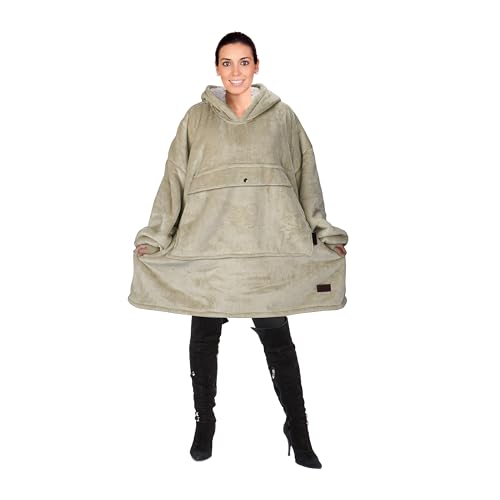 Image of Catalonia Oversized Hoodie Blanket Sweatshirt, Comfortable Sherpa Giant Pullover with Large Front Pocket for Adults Men Women Teenagers Wife Girlfriend