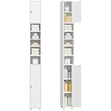 Yaheetech Mueble Columna de Baño Estrecho, Blanco