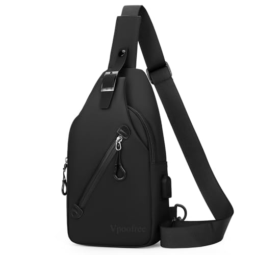 Vpoofree Bolsa Bandolera Hombre,Bolsa Pecho Hombre Pequeña,Mini Mochila Cruzada Hombro,Mini Impermeable Bolsa, Pecho Ligera Bandolera Mochila para Viajar,Correr,Ciclismo (Bolsa Bandolera Hombre-C)