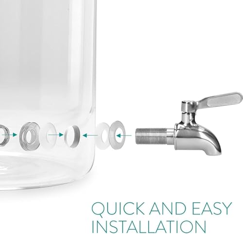 Image of IKIRA 3.6 Litre Glass Beverage Dispensers with Stand & Spigot, Beverage Storage for Party, Home & Events | Glass Drink Server for Lemonade, Mocktails, Water & Cold Drinks