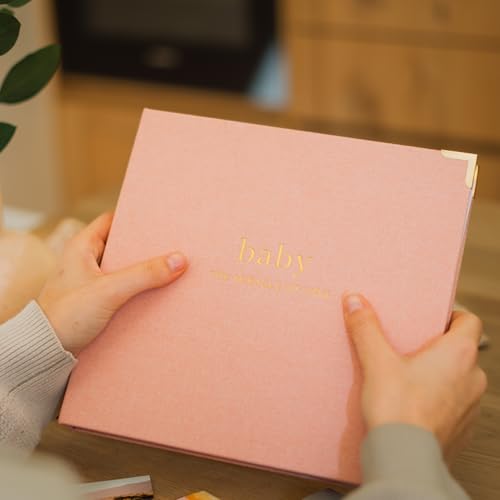 Baby Keepsake Book for Boys and Girls - Timeless 5 Year Old Baby Book - Neutral Pink Baby Diary Scrapbooking or Photo Album - A Step Book to Record Every Event,