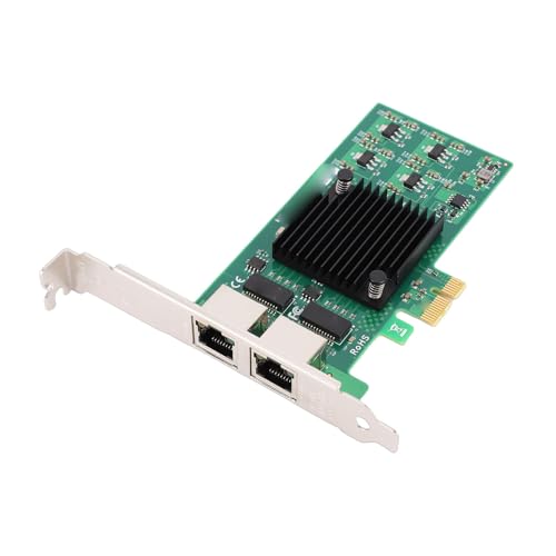 Zyyini Gigabit Ethernet Network Card, PCI Express x1 Dual RJ45 Port 10 100 1000Mbps Gigabit Desktop with Gold Finger Plating for 82574L Chipset for PC miniatura 1