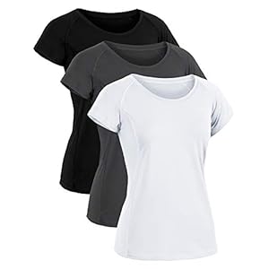 CADMUS Women’s Workout shirts for Running Yoga Tee Shirts Dry Fit Pack of 3