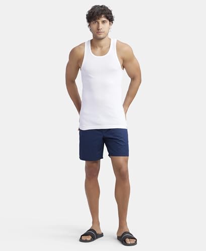 Image of Jockey 9922 Men Super Combed Cotton Rib Round Neck with Racerback Gym Vest (Pack of 2)