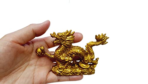 Estatua Feng Shui Dragón Dorado para Suerte y Éxito miniatura 6