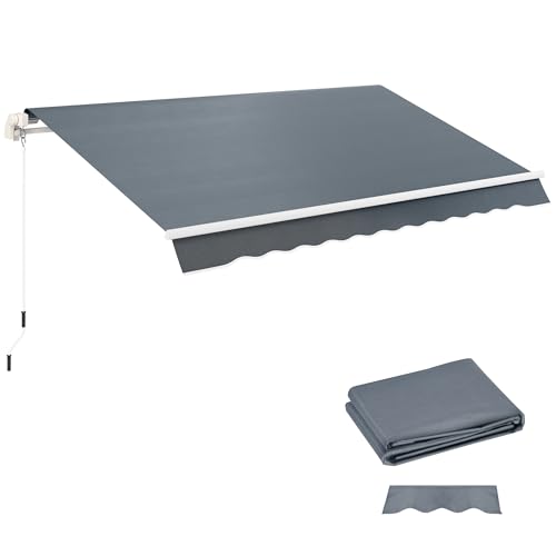 Outsunny Toile de Rechange Store Banne avec Lambrequin, Déperlante, Toile de Remplacement pour Store, Compatible 4 x 3 m, Tissu en Polyester Haute densité...