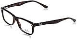 Ray-Ban RX5228 Square Prescription Eyeglass Frames, Dark Havana/Demo Lens, 50 mm