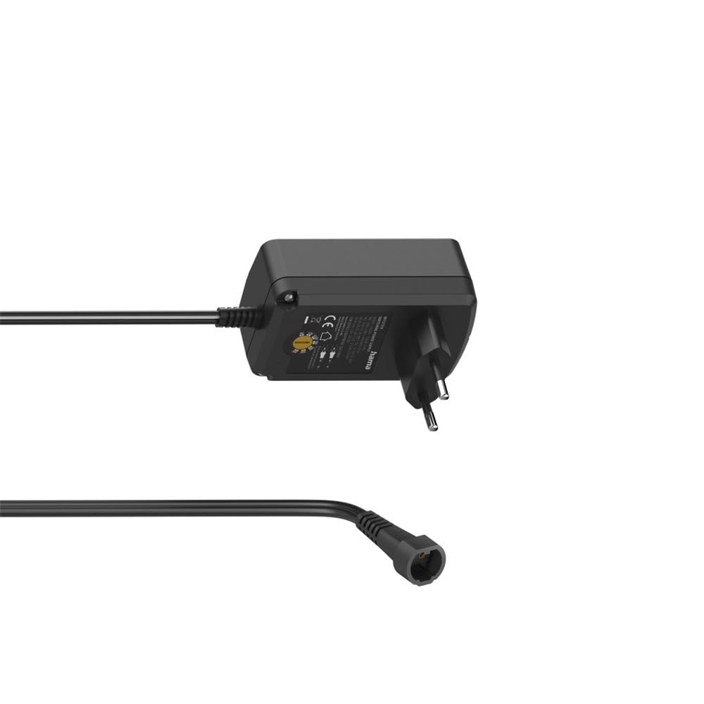 Hama Alimentation Universelle Réglable 9V-24V Chargeur Secteur 1500 mA, 24W (7 Connecteurs CC Amovible Interchangeable – Adaptateur Polyvalent Tablette Enceinte Appareil Électronique) Noir
