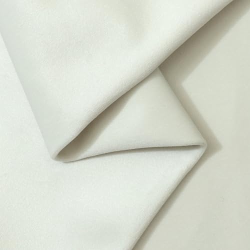 Velvet Upholstery Fabric Off-White 1 Yard