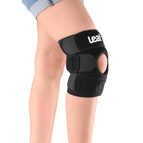Image of leaf Neoprene Ortho Premium Knee Support Brace Ergonomic, Adjustable Compression For Pain Relief, Injury Recovery, And Sports Breathable Non-Slip Stability Knee Grip Black | Universal